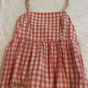 wild fable pink and white plaid tank top